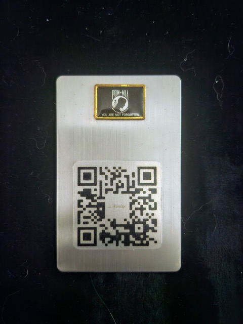 POW / MIA donation iTomb plaque with QR code